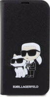 Karl Lagerfeld Saffiano Karl and Choupette NFT Apple iPhone 13 Pro Max Flip Tok - Fekete/Mintás