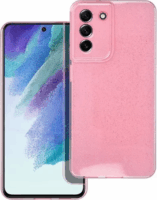 Clear 2mm Samsung Galaxy S21 FE Tok - Rózsaszín/Csillámos