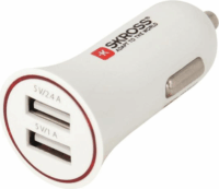 Skross 980485 2x USB Type-A Autós töltő - Fehér (5V / 2.4A)
