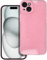 Clear 2mm Apple iPhone 15 Plus Tok - Rózsaszín/Csillámos