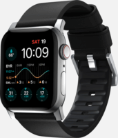 Nomad Active Strap Pro Apple Watch S4/S5/S6/S7/S8/S9/SE/Ultra Bőr zsíj 42/44/45/49mm - Fekete/Ezüst