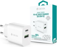 Devia ST385247 USB-A / USB-C Hálózati töltő - Fehér (20W)