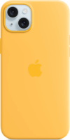 Apple iPhone 15 Plus MagSafe-rögzítésű szilikontok - Sárga