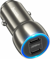 HOCO Z48 2x USB Type-C Autós töltő - Metálszürke (40W)