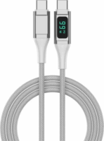 4smarts DigitCord USB Type-C apa - USB Type-C apa Adatkábel - Fehér (1.5m)