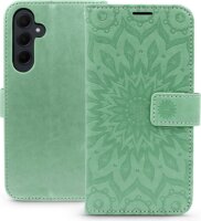 Haffner Mezzo Samsung Galaxy A35 5G Flip Tok - Zöld/Mandala mintás