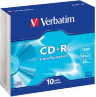 Verbatim CD-R 700 MB, 80min, 52x vékony tokban (DataLife) 10db/csomag