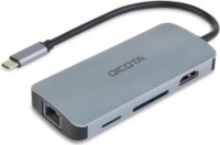 Dicota D32062 USB-C apa - USB-C/HDMI/RJ45(Ethernet)/SD/MicroSD/3x USB-A anya Adapter
