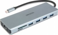 Dicota D32065 USB-C apa - 2x HDMI/DisplayPort/4x USB-A/2x USB-C/SD/MikroSD/RJ45/3.5mm Jack anya Adapter