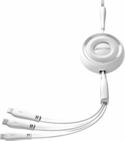 JoyRoom S-A40 Colorful Series 3in1 USB Type-A apa - USB Type-C / Micro USB Type-B / Lightning apa iPhone Töltőkábel - Fehér (1m)