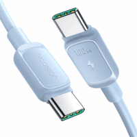 JoyRoom S-CC100A141BL USB Type-C apa - USB Type-C apa Adat és töltő kábel - Kék (1.2m)