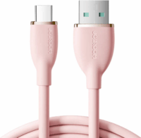 JoyRoom SA29-AC3 USB-A apa - USB-C apa 2.0 Adat és töltőkábel - Rózsaszín (1.2m)