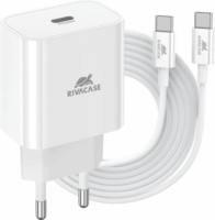 RivaCase PS4101 USB Type-C Hálózati töltő + USB Type-C kábel - Fehér (20W)