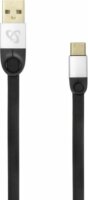 SBOX USB-C-2,4A USB-A apa - USB-C apa Adat és töltő kábel - Fekete (1,5m)