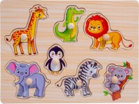 Smily Play Zoo Állatok - 7 darabos fa puzzle