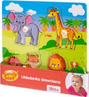Smily Play Zoo szafari - 5 darabos fa puzzle