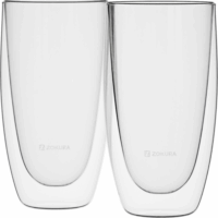 Zokura Z1381 450ml Dupla Falú Üveg Pohár Szett 2 Darabos