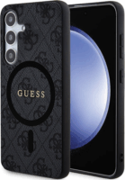 Guess 4G Collection Leather Metal Logo Samsung Galaxy S24 Plus Tok - Fekete