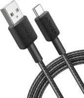 Anker322 USB-A apa - USB-C apa Adat és töltő kábel - Fekete (1.8m)