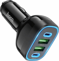Hoco NZ11 2x USB-A / 2x USB-C Autós töltő - Fekete (72W)