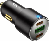 Hoco NZ6 USB-A / 2x USB-C Autós töltő - Fekete (45W)