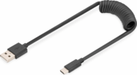 Digitus AK-300430-006-S USB Type-A apa - USB Type-C apa Töltőkábel - Fekete (1m)