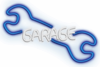 Neolia Neon Garage Fali LED Dekorációs Lámpa - Kék/Fehér