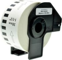 White Box (Brother DK22225) Festékszalag 38mm / 30,48m - Fehér alapon fekete