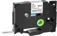 White Box (Brother TZe231) szalag 12mm - Fehér alapon fekete