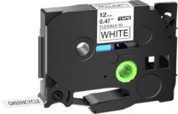White Box (Brother TZe231) Feliratozógép szalag 12mm - Fehér alapon fekete
