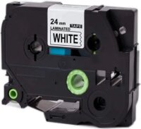 White Box (Brother TZe251) szalag 24mm / 8m - Fehér alapon fekete