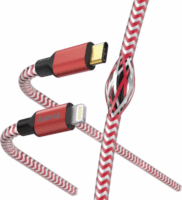 Hama Reflective USB-C apa - Lightning apa 2.0 Adat és töltő kábel - Piros (1.5m)