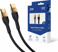 3mk Hyper USB-C apa - USB-C apa 2.0 Adat és töltő kábel - Fekete (2m)