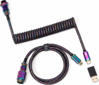 Keychron Premium Coiled Aviator USB-C Adatkábel - Fekete (0.9m)