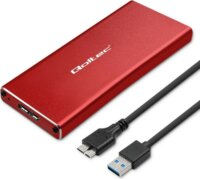 Qoltec 51833 M.2 USB 3.0 Külső SSD ház - Piros