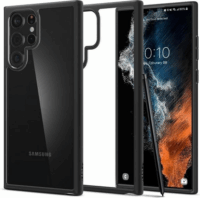 Spigen Ultra Hybrid Samsung Galaxy S22 Ultra Tok - Átlátszó/Fekete