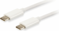 Equip 128351 USB-C apa - USB-C apa 3.2 Gen2 Adat és töltőkábel - Fehér (1m)