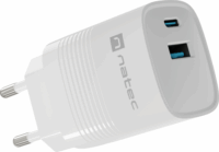 Natec Ribera GaN USB-C / USB-A Hálózati töltő - Fehér (30W)