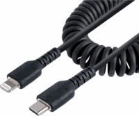 StarTech Spirál USB-C apa - Lightning apa 2.0 Adat és töltő kábel - Fekete (0.5m)