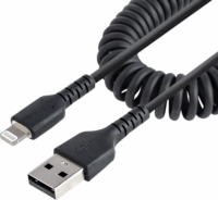 StarTech Spirál USB-A apa - Lightning apa 2.0 Adat és töltő kábel - Fekete (1m)