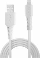 Lindy 31325 USB-A apa - Lightning apa 2.0 Adat és töltő kábel - Fehér (0.5m)