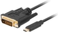 Lanberg CA-CMDV-10CU-0005-BK USB-C 3.2 - DVI-D Kábel 0.5m - Fekete