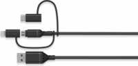 OtterBox 78-52685 USB-A apa - USB-C / MicroUSB-B / Lightning apa 2.0 Adat és töltő kábel - Fekete (1m)