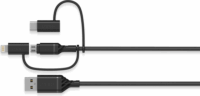 OtterBox 78-52685 USB-A apa - USB-C / MicroUSB-B / Lightning apa 2.0 iPhone töltő kábel - Fekete (1m)
