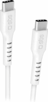 SBS TECABLE USB-C apa - USB-C apa 2.0 Adat és töltő kábel - Fehér (1.5m)