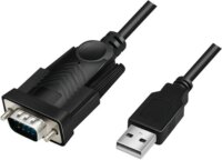 Logilink AU0048A USB-A apa - RS232 soros port átalakító kábel - Fekete (1.5m)