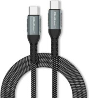 Qoltec 52357 USB-C apa - USB-C apa 2.0 Adat és töltő kábel - Fekete (1m)