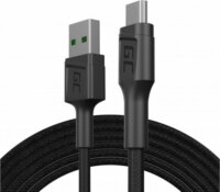 Green Cell PowerStream USB-A apa - MicroUSB-B apa 2.0 Adat és töltő kábel - Fekete (1.2m)