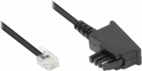 Alcasa 3510-SIE TAE-F Telefonkábel 10m - Fekete
