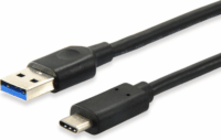 Equip 128343 USB-A apa - USB-C apa 3.2 Gen1 Adat és töltőkábel - Fekete (0.25m)